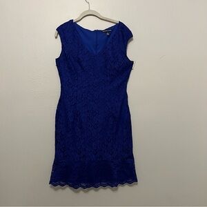 American Living Feminine Lace Fitted Dress Purple Blue Size 12
